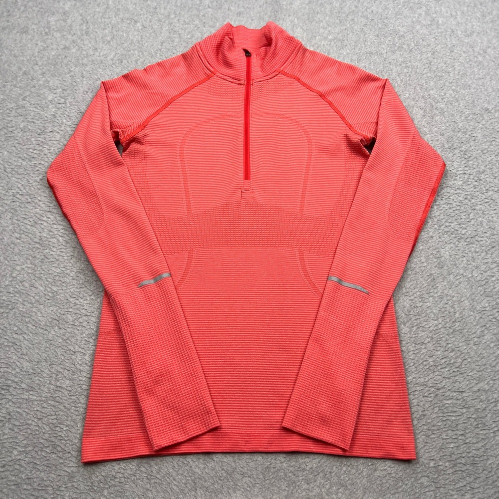 Lululemon Swiftly Tech 1/2 Zip Pullover Womens 8 Pink Mesh Run Pullover W3276S
